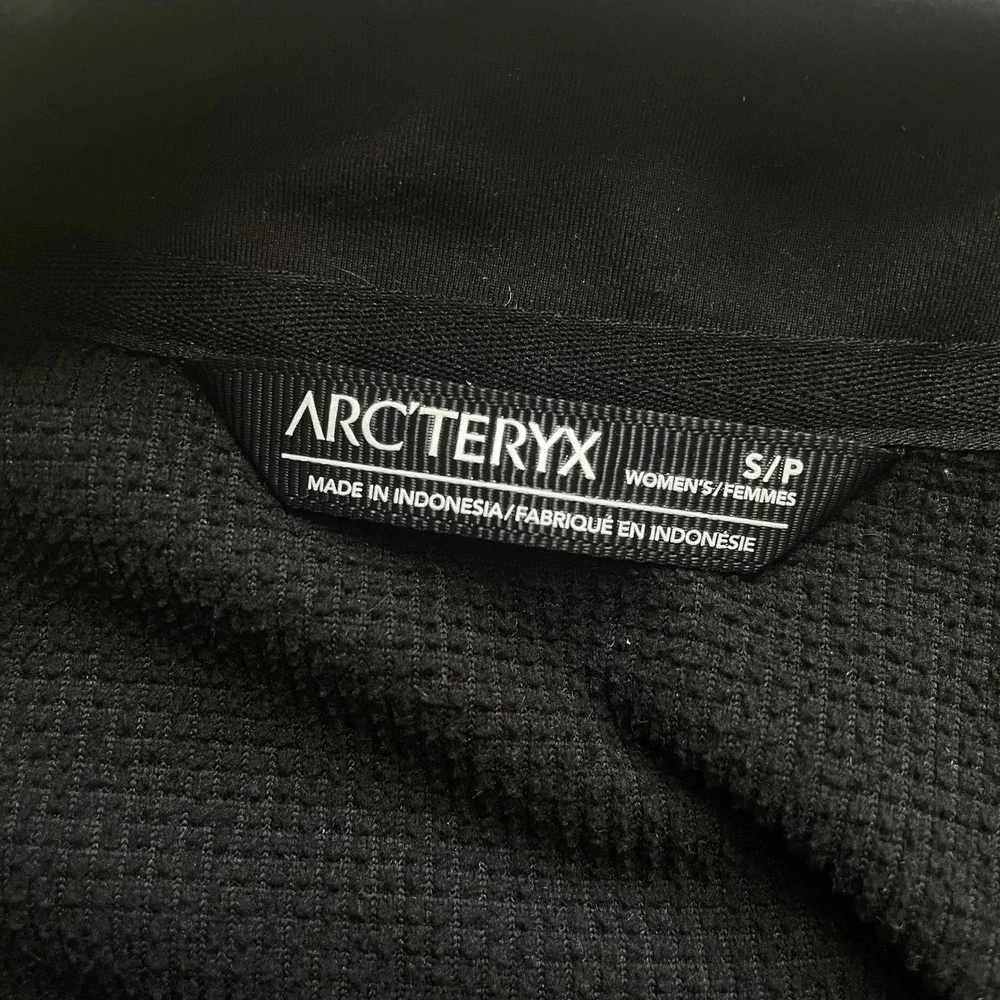 Arcteryx Women's Delta LT Jacket Zip Neck Pullover Black Waffle Grid Size Small - Picture 5 of 16